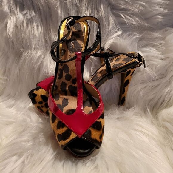 Gianni Bini Leppard peep toe heel - Picture 1 of 7